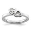 Sterling Silver Stackable Expressions White Topaz Double Heart Ring