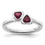 Sterling Silver Stackable Expressions Rhodolite Garnet Double Heart Ring