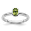 Sterling Silver Stackable Expressions Oval Peridot Ring