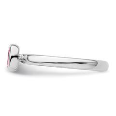 SS Stackable Expressions Cushion Cut Pink Tourmaline Ring