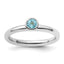 Sterling Silver Stackable Expressions High 4mm Round Blue Topaz Ring