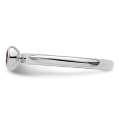 SS Stackable Expressions Low 4mm Round Rhodolite Garnet Ring