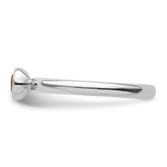 Sterling Silver Stackable Expressions Low 4mm Round Citrine Ring