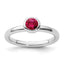 Sterling Silver Stackable Expressions Low 5mm Round Cr. Ruby Ring