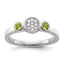 Sterling Silver Stackable Expressions Dbl Round Peridot & Dia. Ring