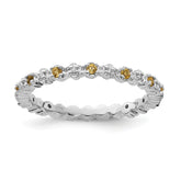 Sterling Silver Stackable Expressions Citrine & Diamond Ring