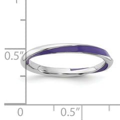Sterling Silver Stackable Expressions Twisted Purple Enameled Ring