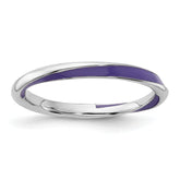Sterling Silver Stackable Expressions Twisted Purple Enameled Ring