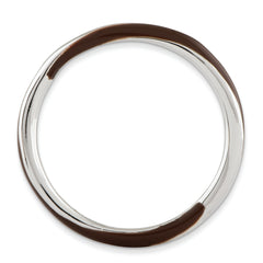 Sterling Silver Stackable Expressions Twisted Brown Enameled Ring