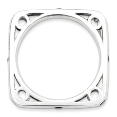 Sterling Silver Stackable Expressions Polished Created Sapphire Square Ring