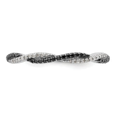 Sterling Silver Stackable Expressions Polished Black/White Dia Ring