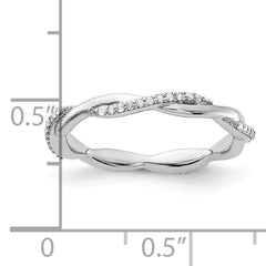 Sterling Silver Stackable Expressions Polished Diamond Ring