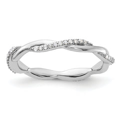 Sterling Silver Stackable Expressions Polished Diamond Ring