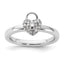 Sterling Silver Stackable Expressions Polished Diamond Heart Lock Ring