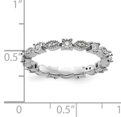 Sterling Silver Stackable Expressions Polished Diamond Ring