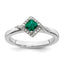 Sterling Silver Stackable Expressions Polished Cr. Emerald & Dia Ring