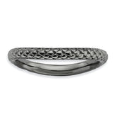 Sterling Silver Stackable Expressions Polished Black-plate Wave Ring