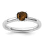 Sterling Silver Stackable Expressions Tigers Eye Rhodium-Plated Ring