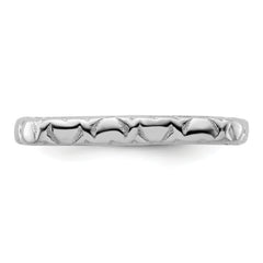 Sterling Silver Stackable Expressions Polished Rhodium-plated Square Ring