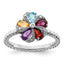 Gemstone & Diamond Stackable Ring in Sterling Silver (0.01 ct. tw.) - Sophia Jewelers