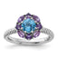 Amethyst & Blue Topaz Stackable Ring in Sterling Silver - Sophia Jewelers