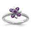 Cluster Amethyst Stackable Ring in Sterling Silver - Sophia Jewelers