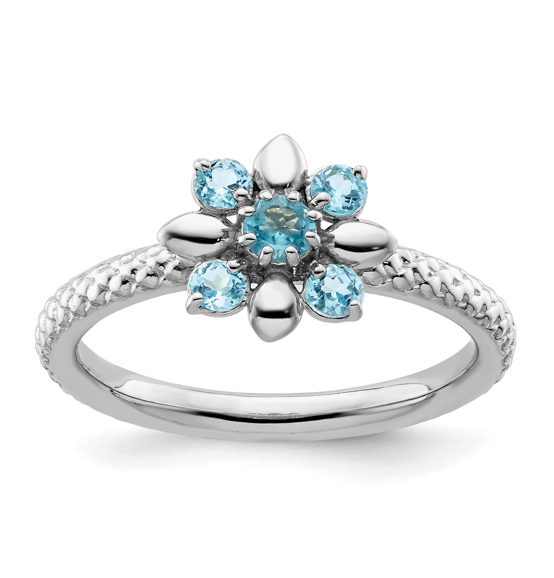 Sterling Silver Stackable Expressions Blue Topaz Ring