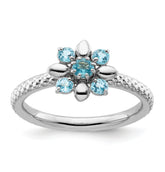 Sterling Silver Stackable Expressions Blue Topaz Ring