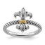 Sterling Silver & 14k Stackable Expressions Antiqued Ring