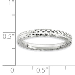 Sterling Silver Stackable Expressions Rhodium-plated Domed Ring