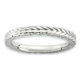 Sterling Silver Stackable Expressions Rhodium-plated Domed Ring