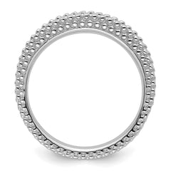 Sterling Silver Stackable Expressions Rhodium-plated Domed Ring