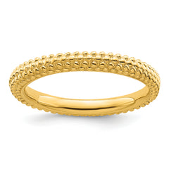 Sterling Silver Stackable Expressions Gold-plated Domed Ring