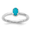 Sterling Silver Stackable Expressions Turquoise Polished Ring