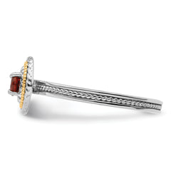 Sterling Silver & 14k Stackable Expressions Garnet Ring