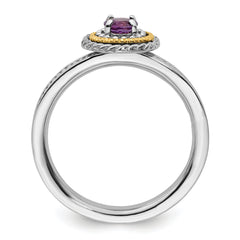 Sterling Silver & 14k Stackable Expressions Amethyst Ring