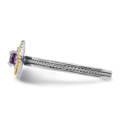 Sterling Silver & 14k Stackable Expressions Amethyst Ring