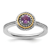 Sterling Silver & 14k Stackable Expressions Amethyst Ring