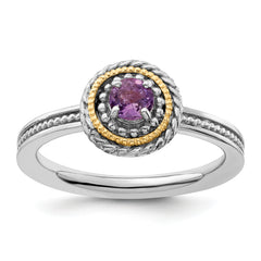 Sterling Silver & 14k Stackable Expressions Amethyst Ring