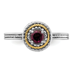 Sterling Silver & 14k Stackable Expressions Rhodolite Garnet Ring