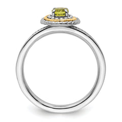 Sterling Silver & 14k Stackable Expressions Peridot Ring