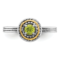 Sterling Silver & 14k Stackable Expressions Peridot Ring