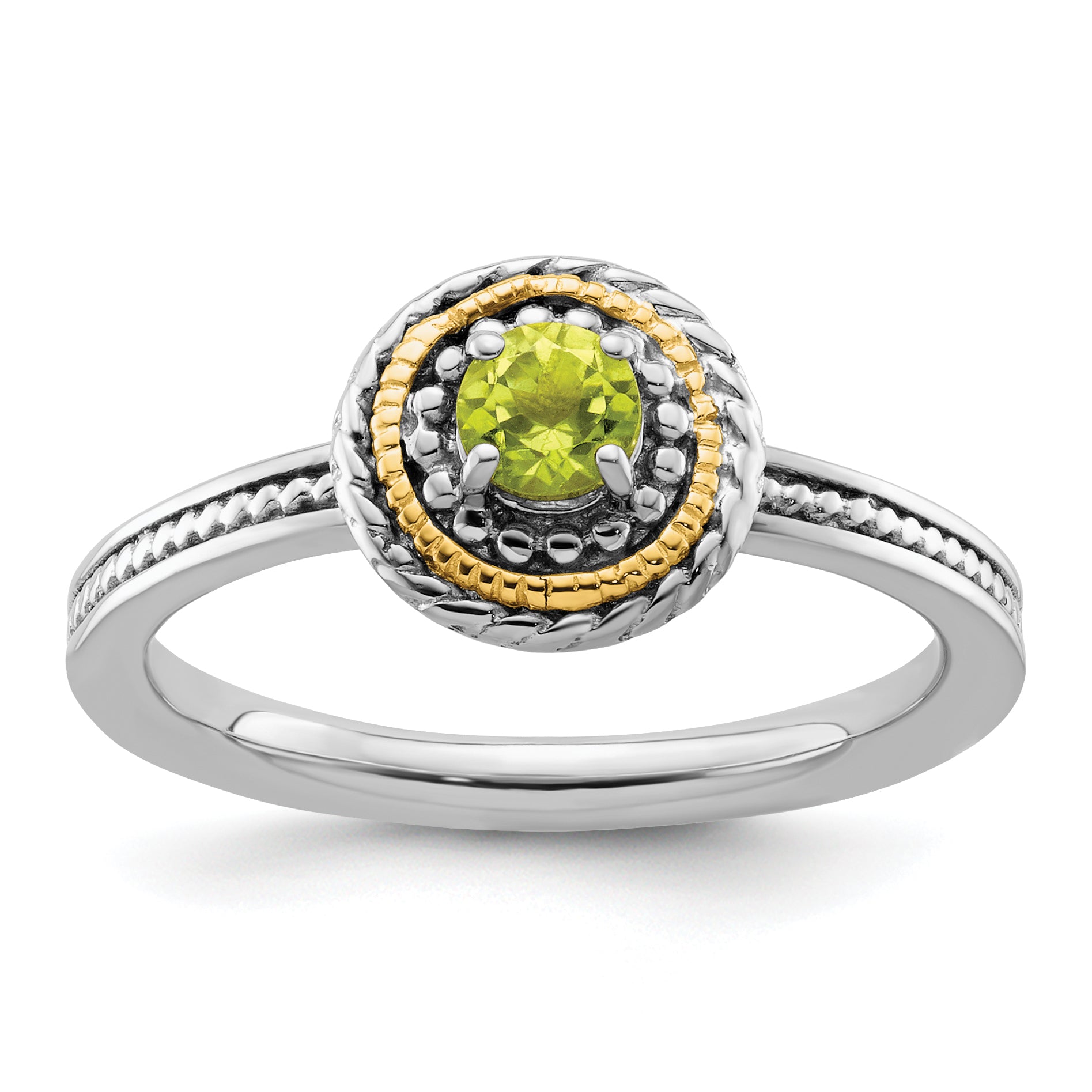 Sterling Silver & 14k Stackable Expressions Peridot Ring