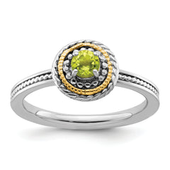 Sterling Silver & 14k Stackable Expressions Peridot Ring
