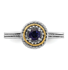 Sterling Silver & 14k Stackable Expressions Created Sapphire Ring