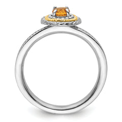 Sterling Silver & 14K Stackable Expressions Citrine Ring