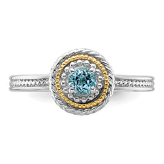 Sterling Silver & 14k Stackable Expressions Sterling Silver Blue Topaz Ring