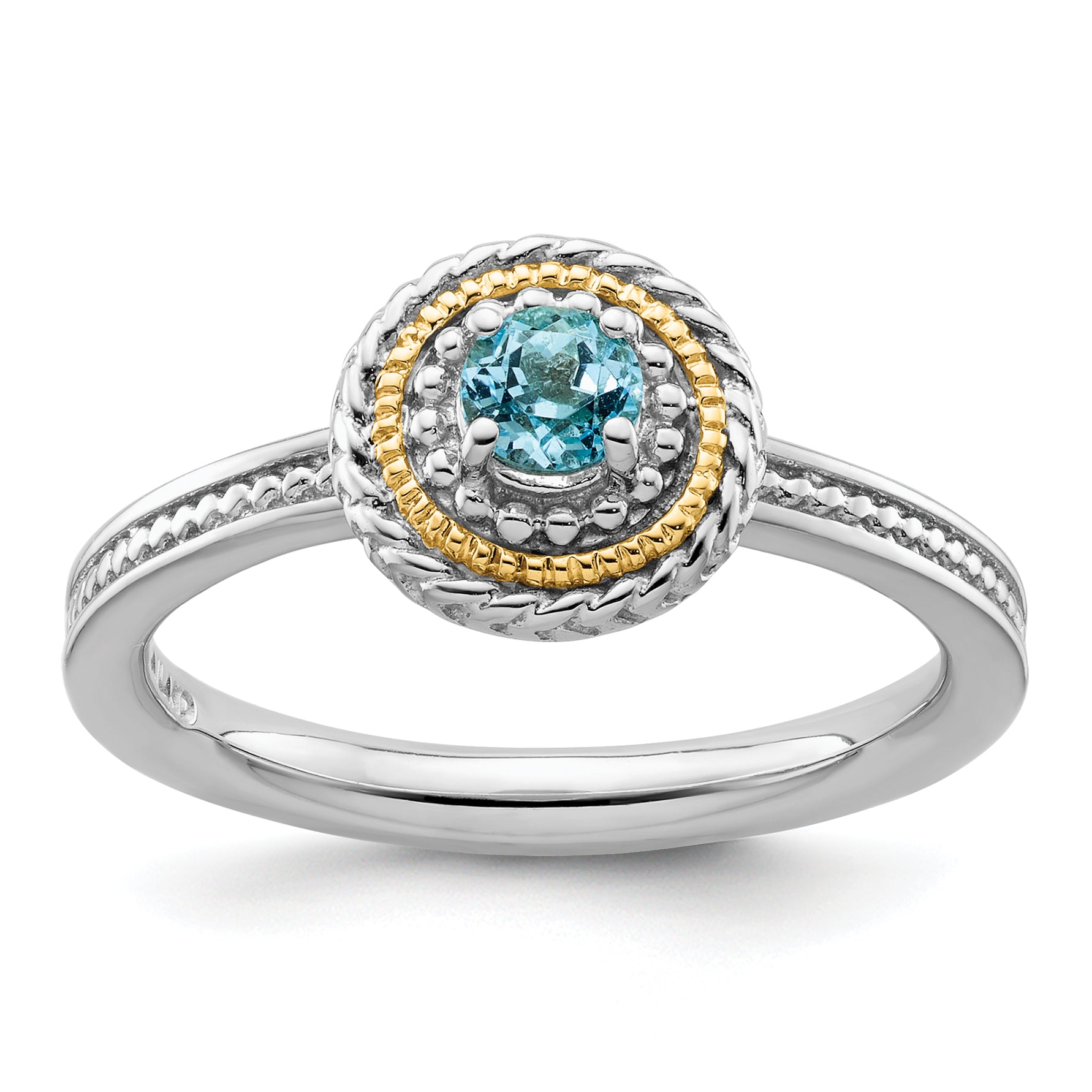 Sterling Silver & 14k Stackable Expressions Sterling Silver Blue Topaz Ring