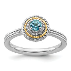 Sterling Silver & 14k Stackable Expressions Sterling Silver Blue Topaz Ring