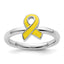 Sterling Silver Stackable Expressions Yellow Enameled Awareness Ribbon Ring